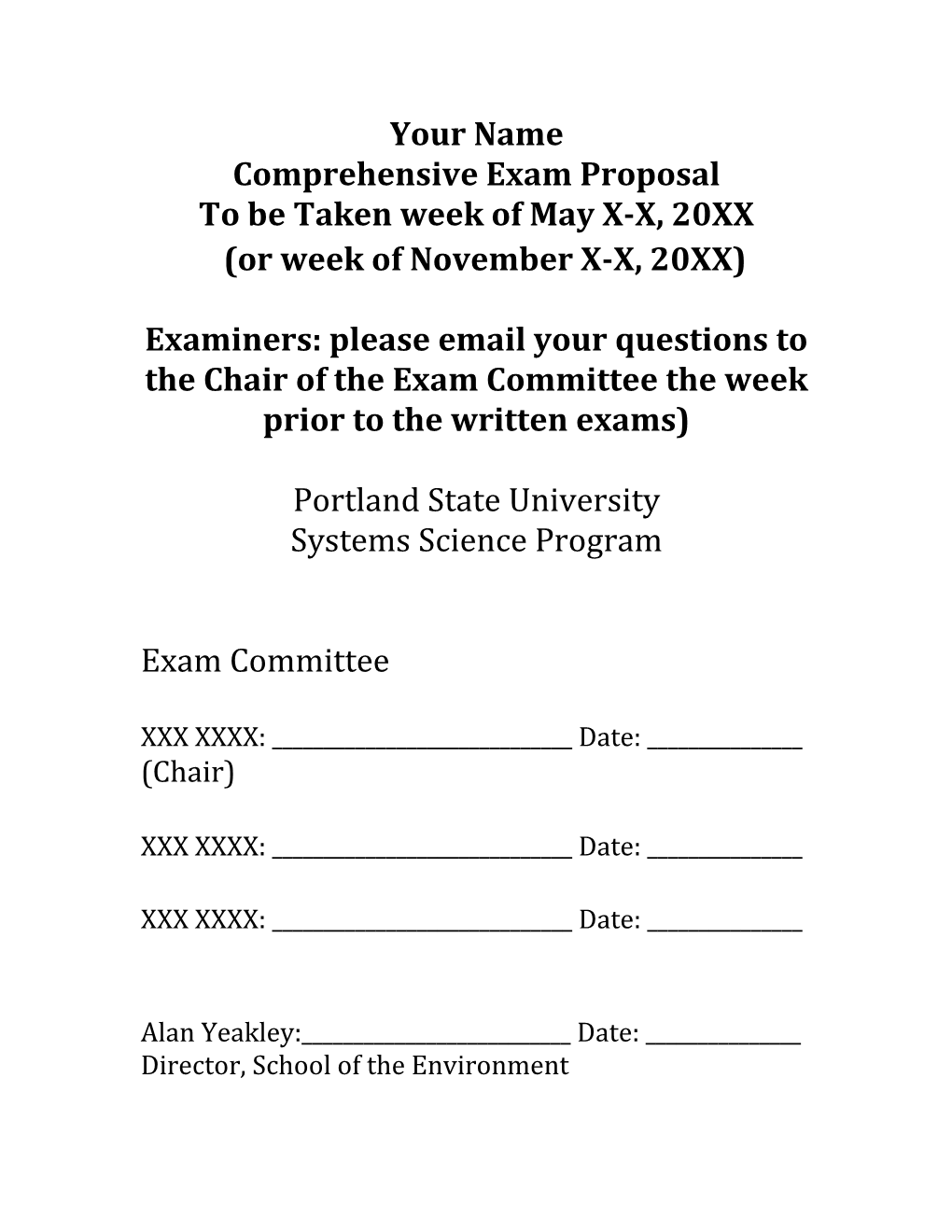 Comprehensive Exam Proposal