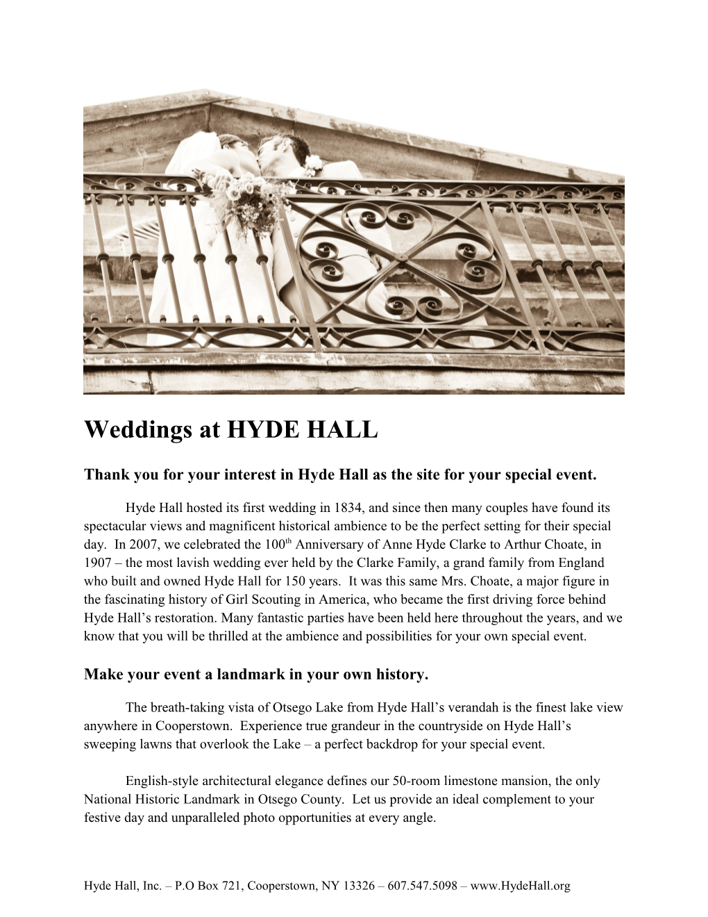 A Hyde Hall Wedding