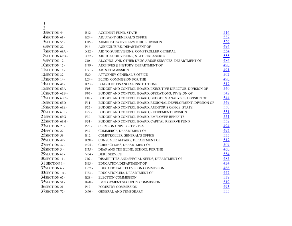 1999-2000 Bill H.4775, Budget for FY 2000-2001 - Senate Finance Version - Part 1B - South