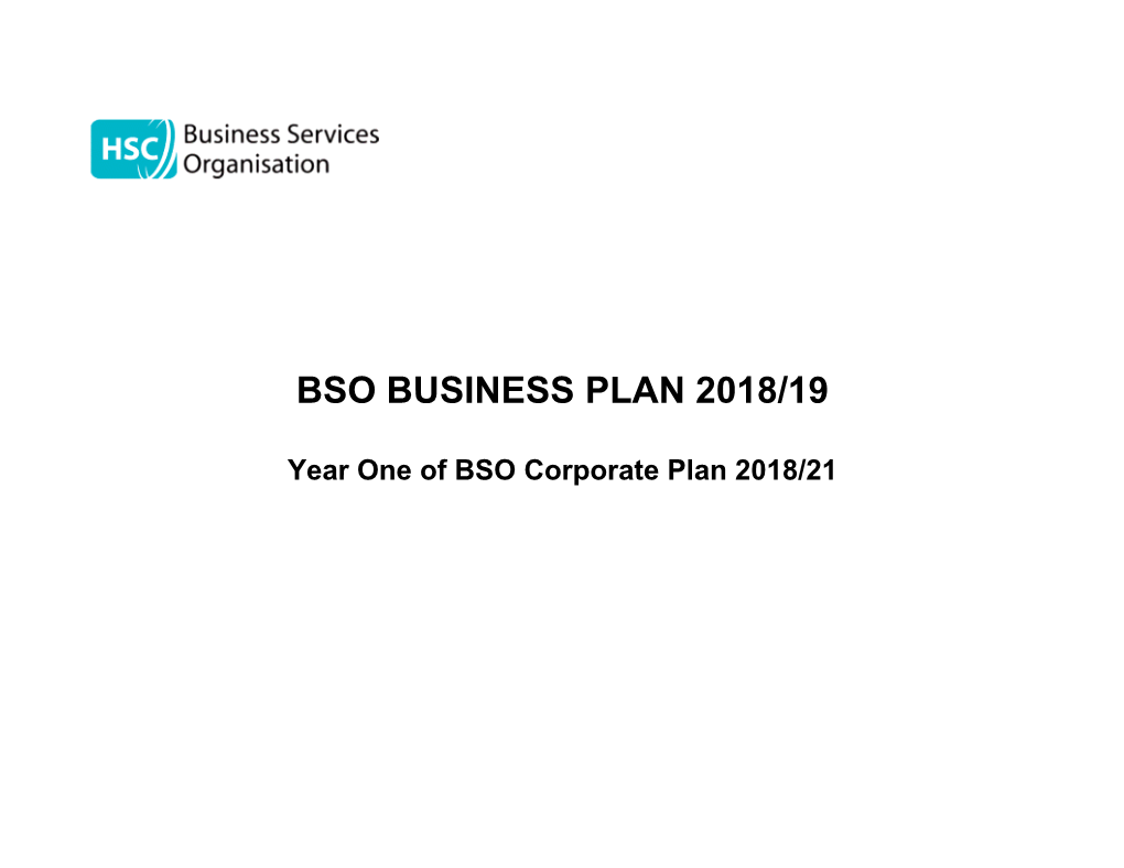 Year Oneof BSO Corporate Plan 2018/21