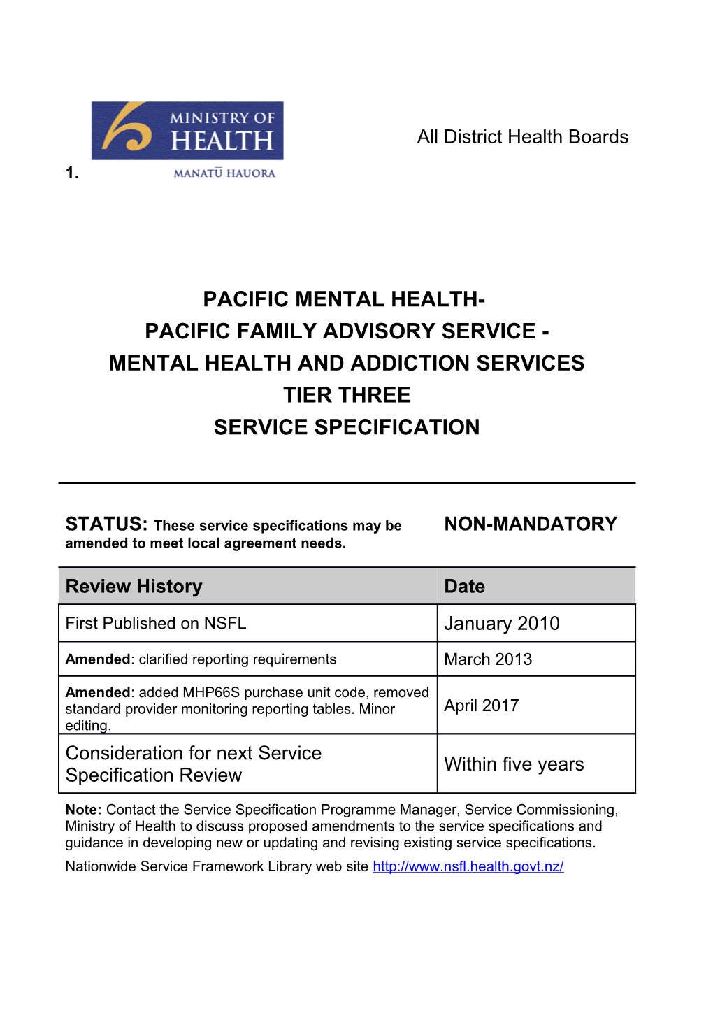 PACIFIC MENTAL HEALTH- Pacificfamily Advisory SERVICE