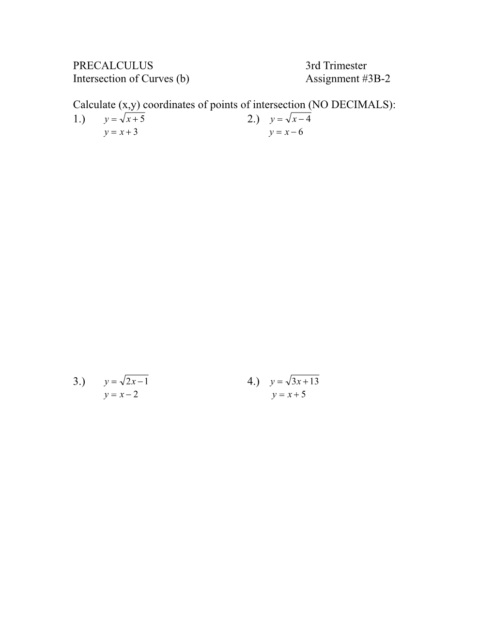 PRECALCULUS 3Rd Trimester