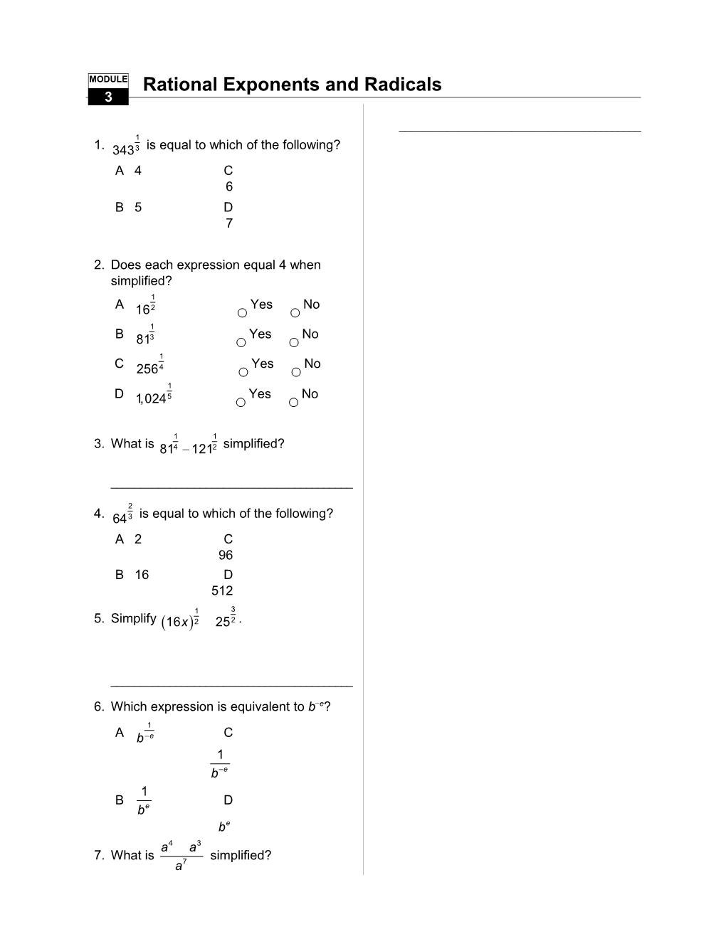 2. Does Each Expression Equal 4 When Simplified?