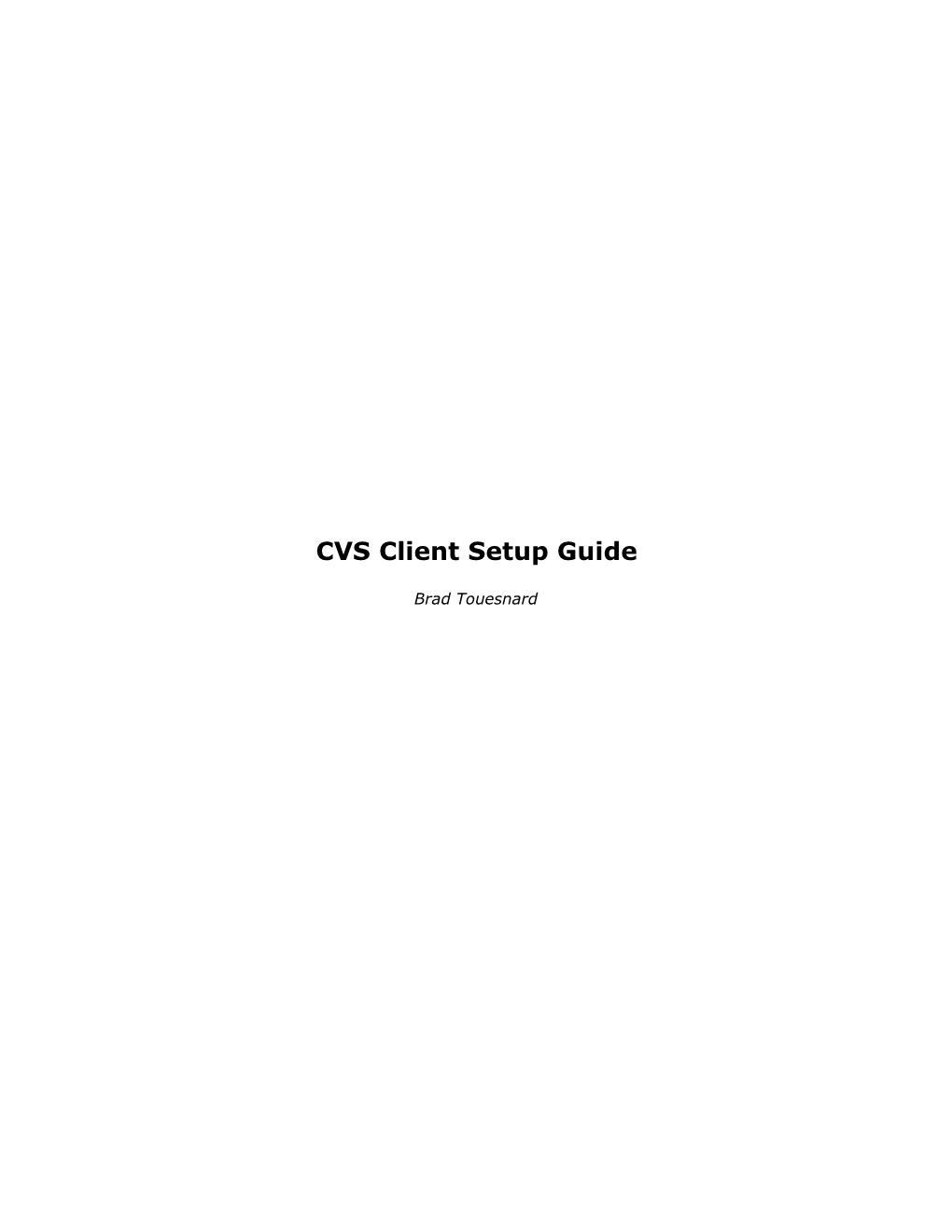 CVS Client Setup Guide