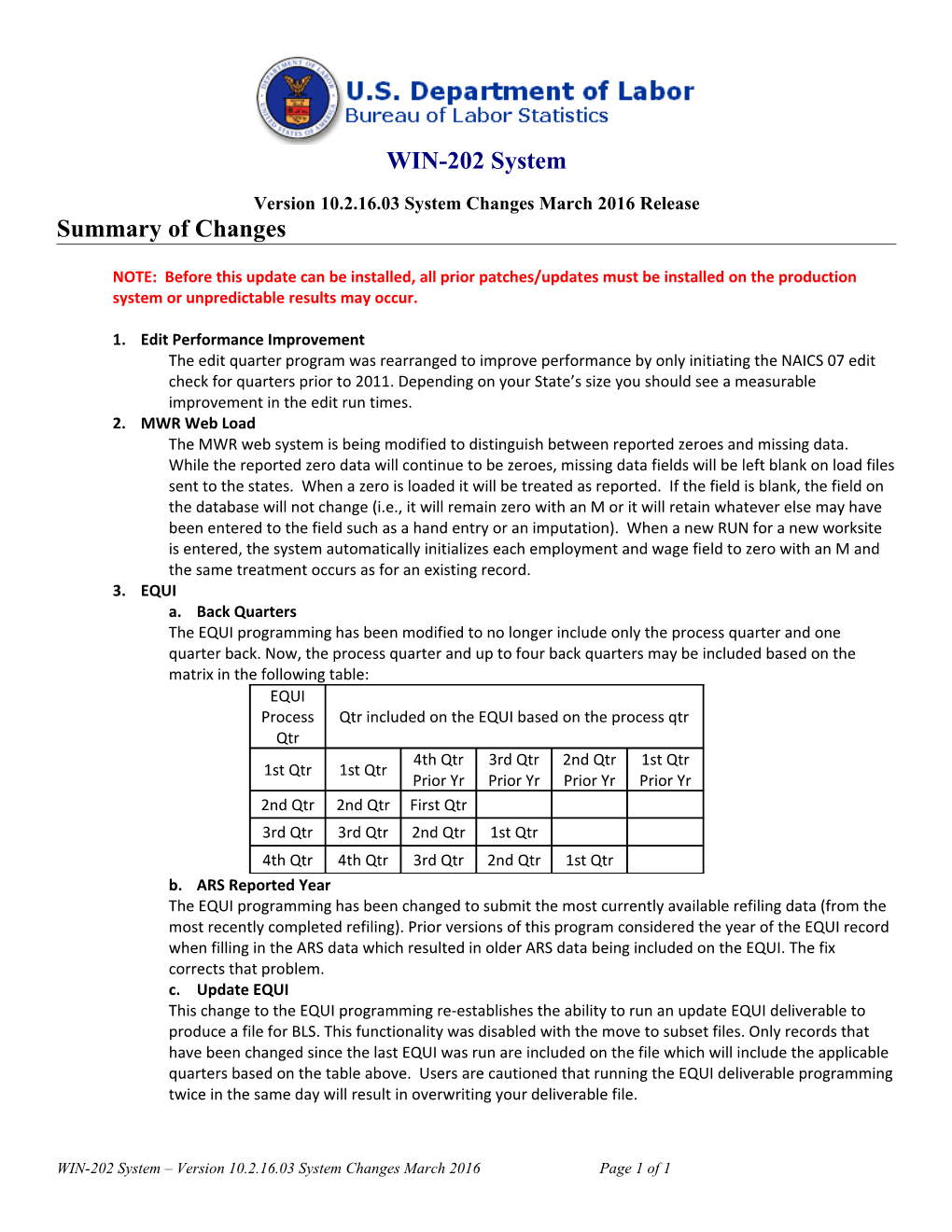 Version 10.2.16.03 System Changes March 2016 Release