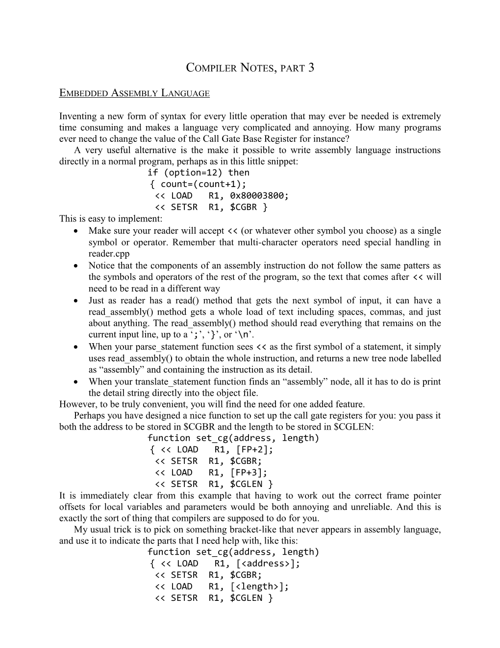 Compiler Notes, Part 3