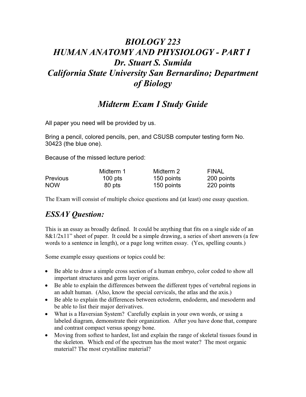 Human Anatomy and Physiology - Part I