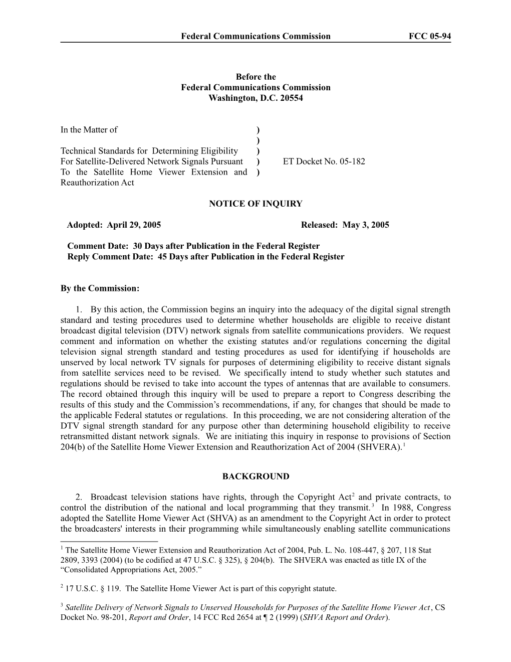 Federal Communications Commission FCC 05-94