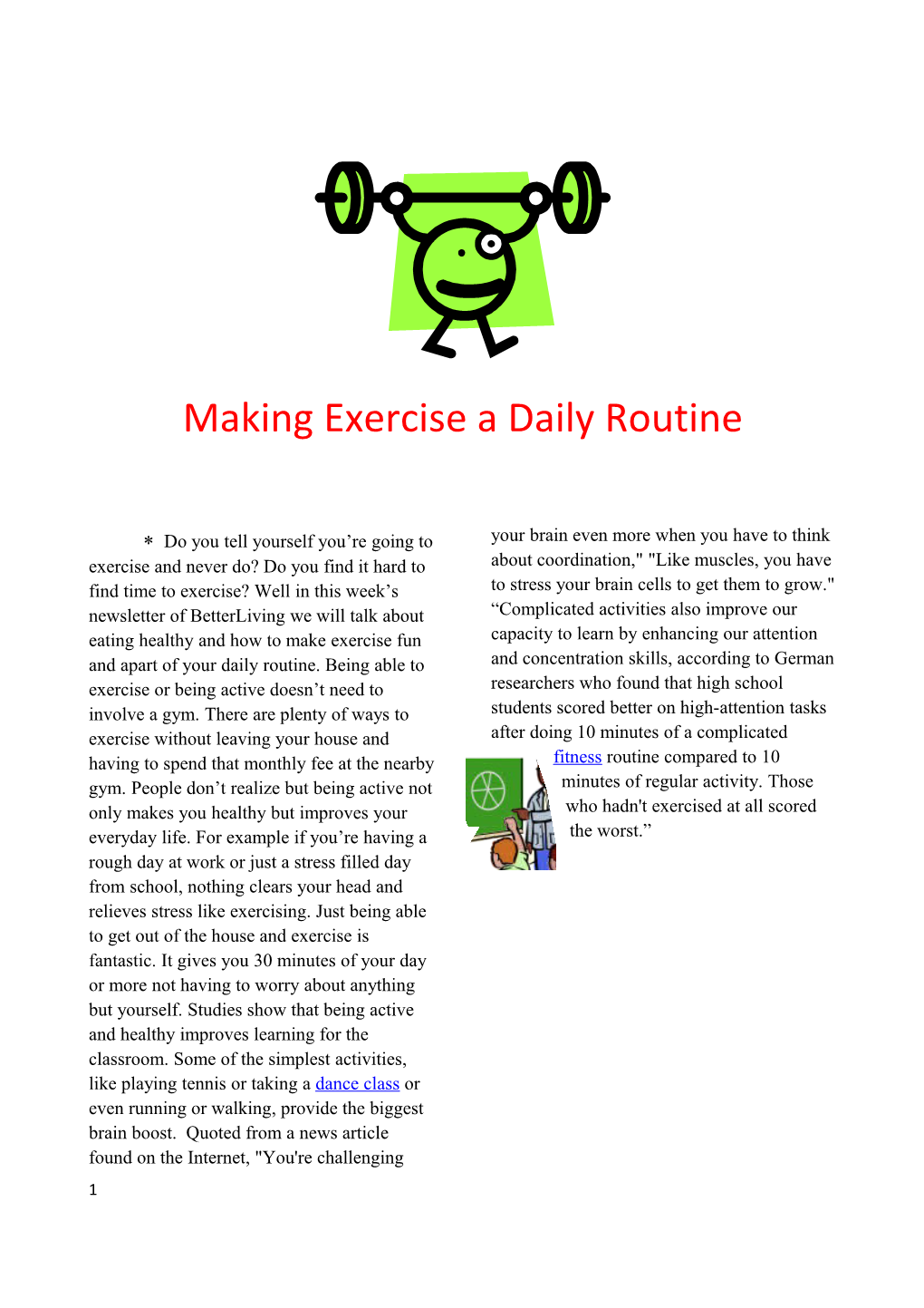 Making Exercise a Daily Routine