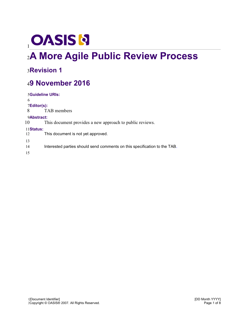 OASIS Specification Template s6