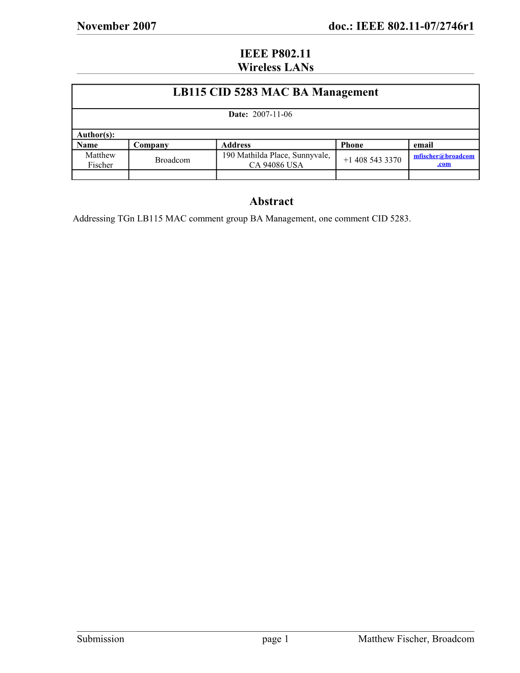 11.5.1.3 Procedure Common to Both Originator and Recipient