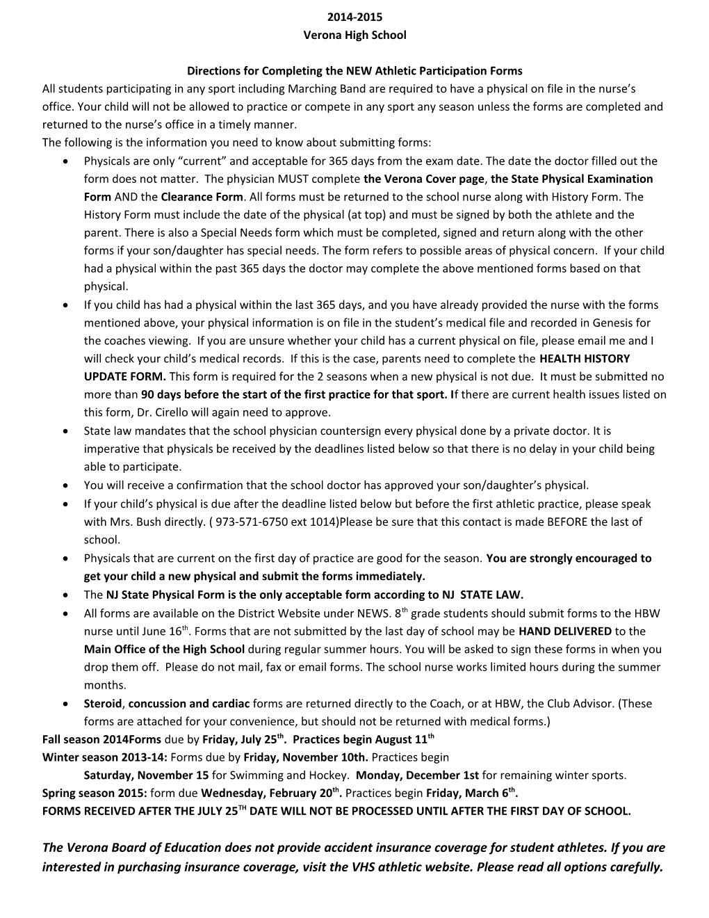 Directions for Completing the Newathletic Participation Forms