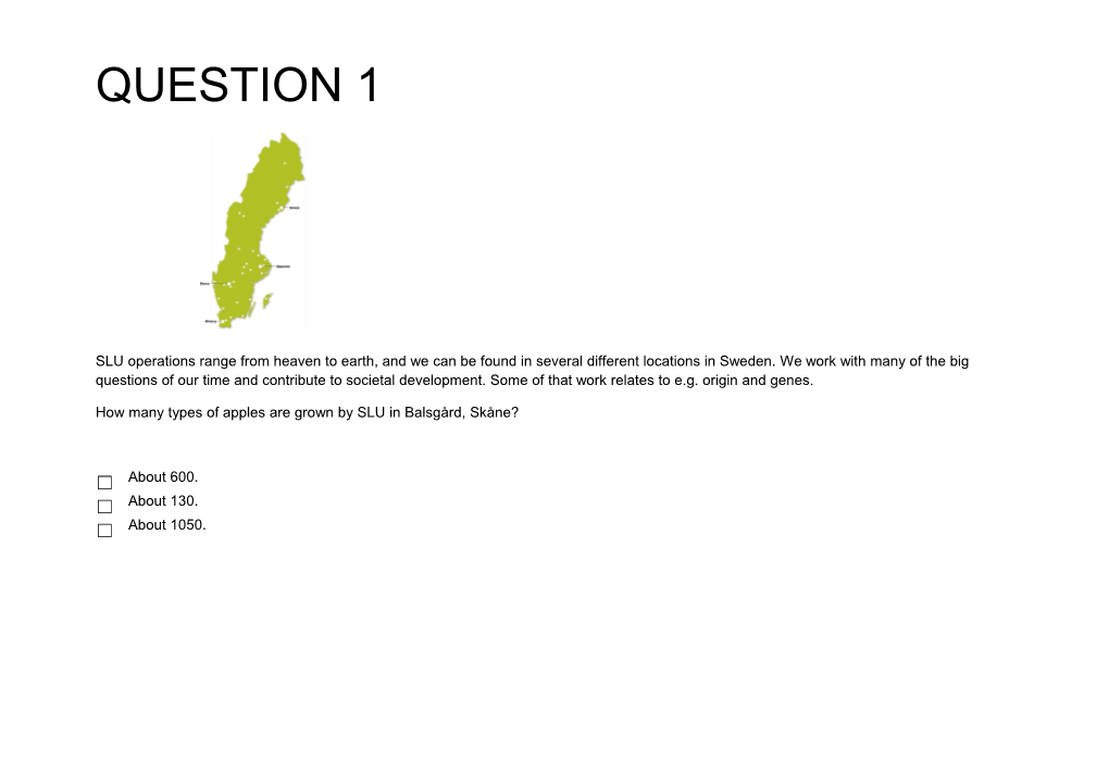 How Many Types of Apples Are Grown by SLU in Balsgård, Skåne?