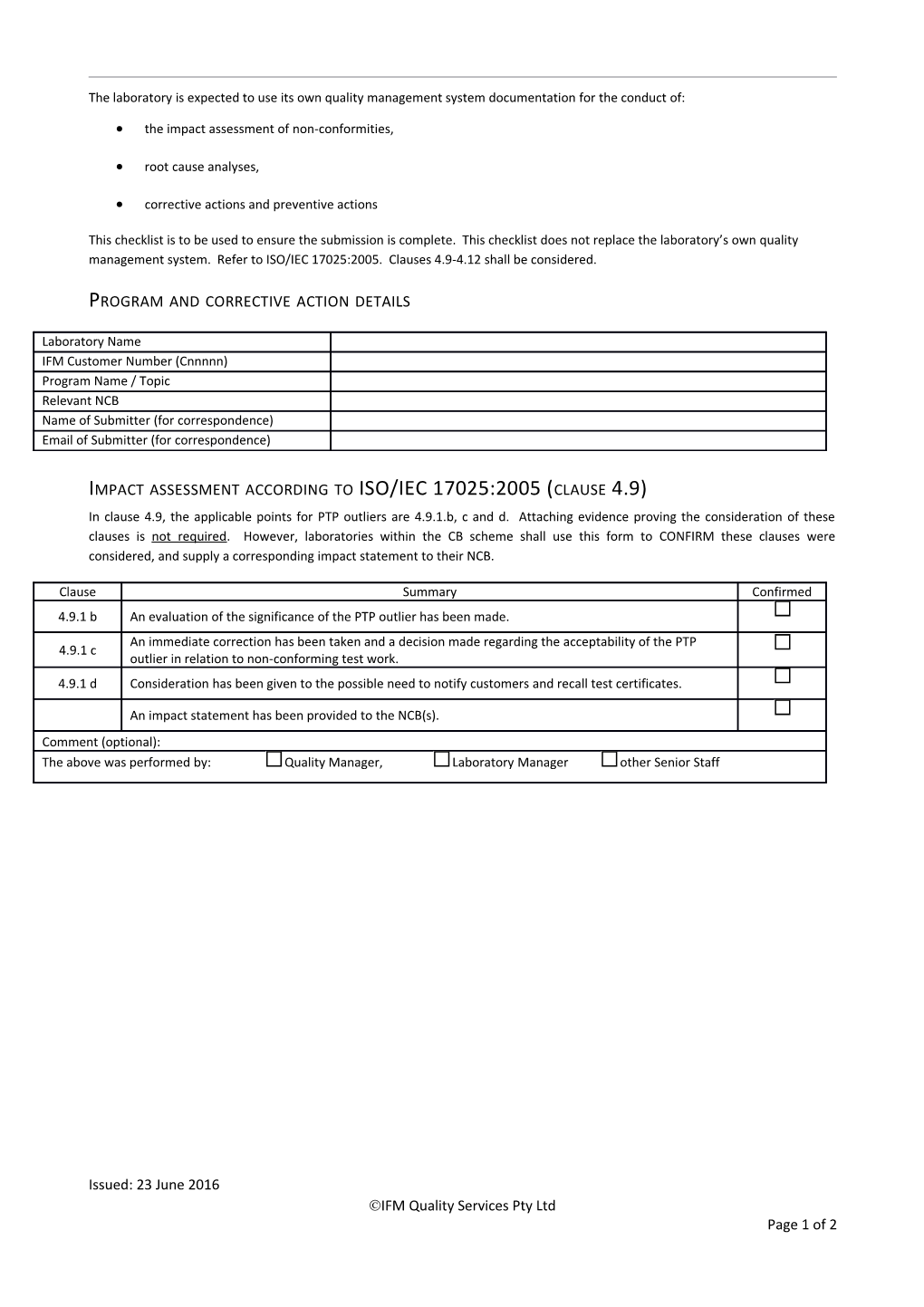 Qmt813-02 Ptp-Outlier Corrective-Action-Checklist