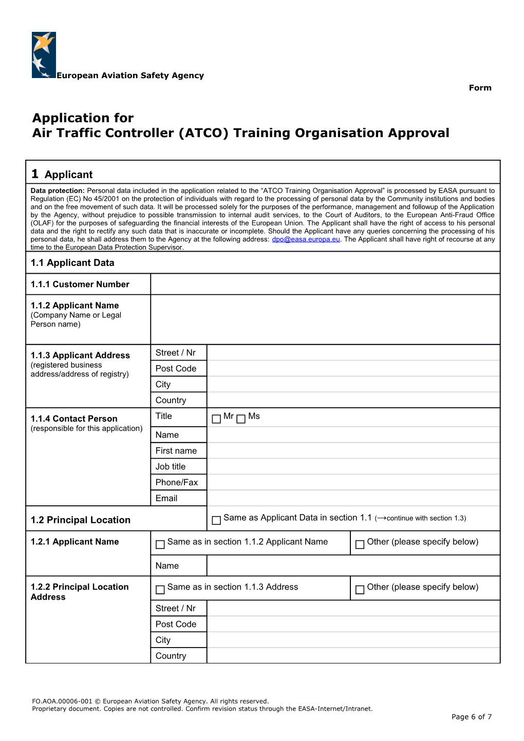 ATCO Training Organisation Approval