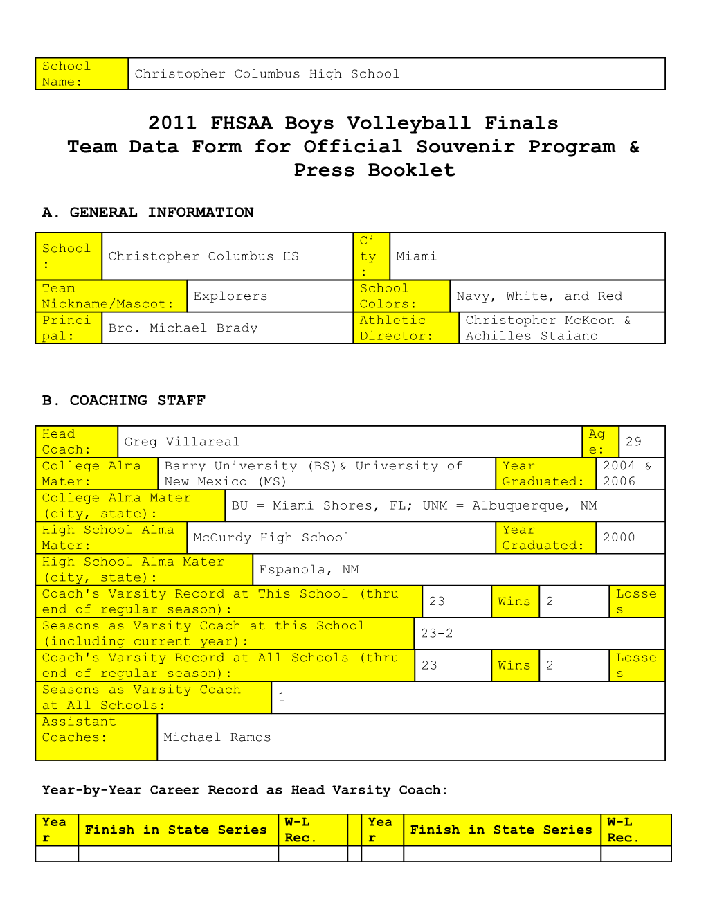 Team Data Form for Official Souvenir Program & Press Booklet s2