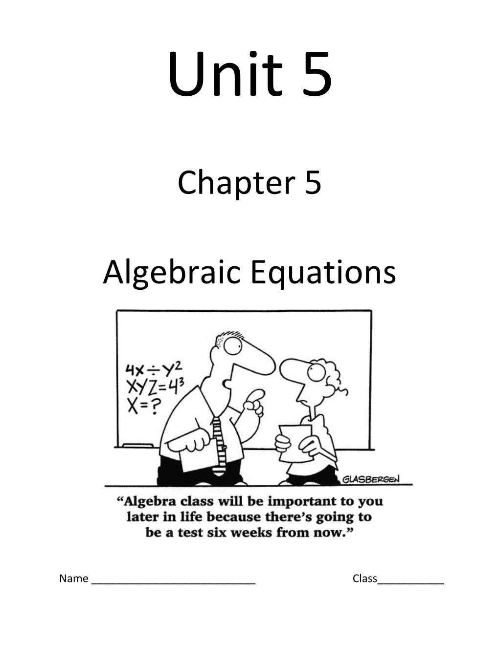 Algebraic Equations