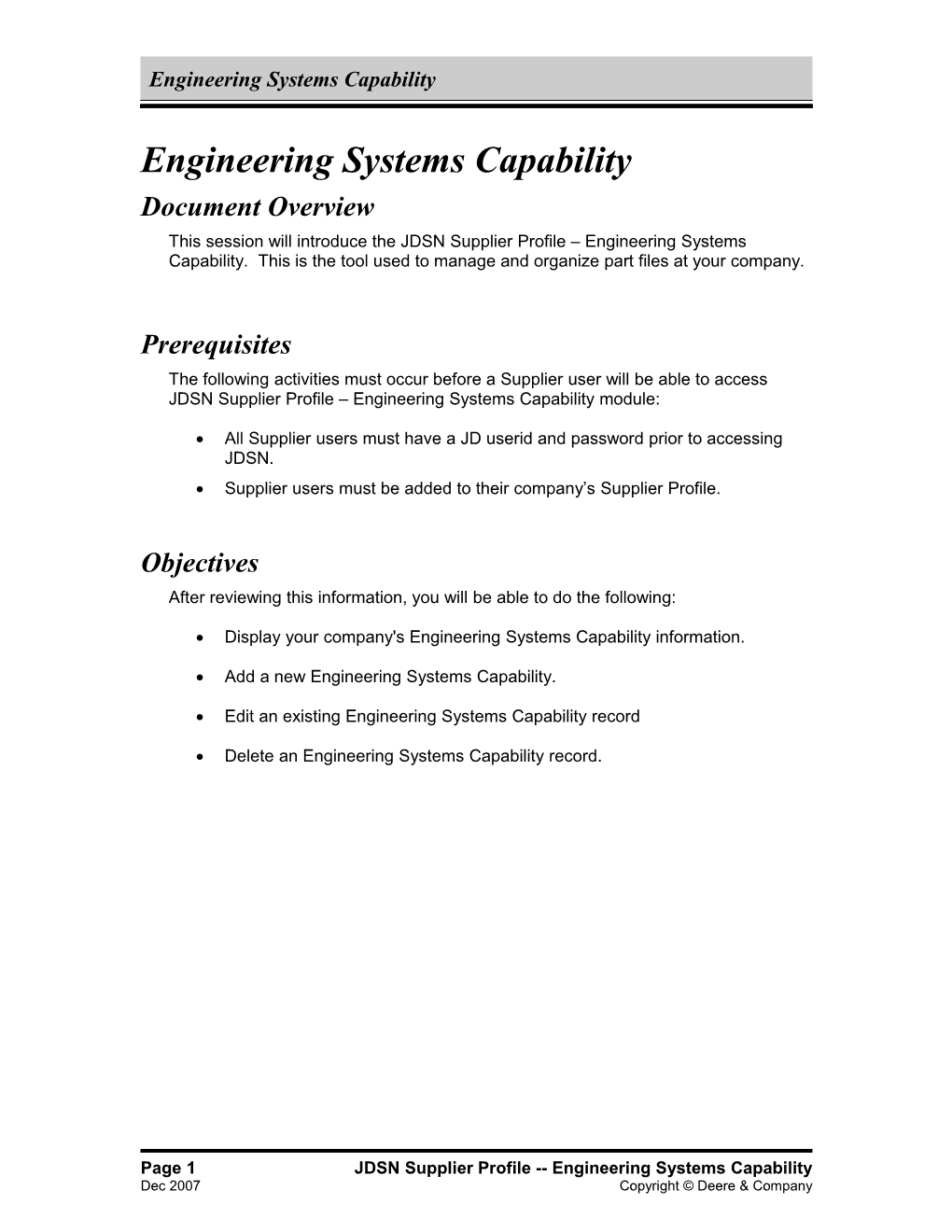 Engineering Systems Capability