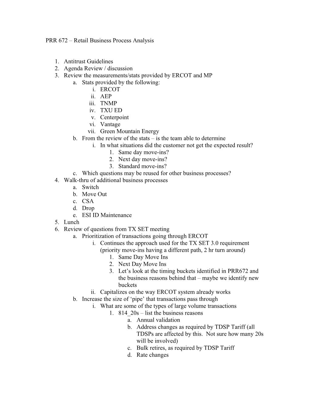 PRR 672 Retail Business Process Analysis