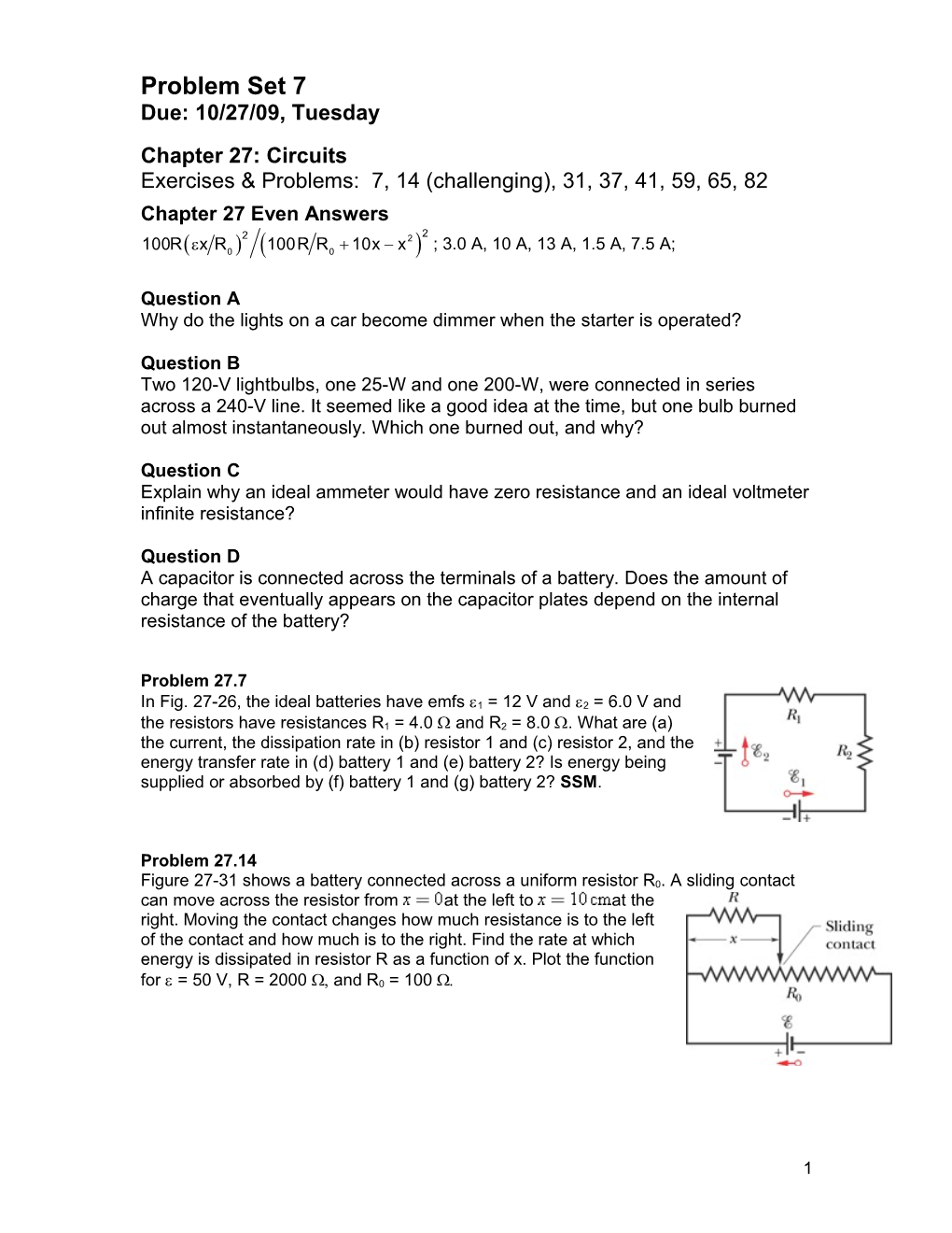 Chapter 27: Circuits