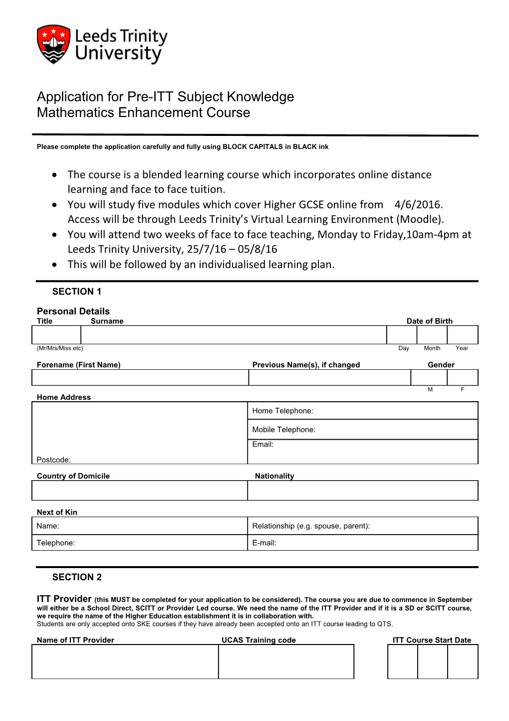 SKE Application Form