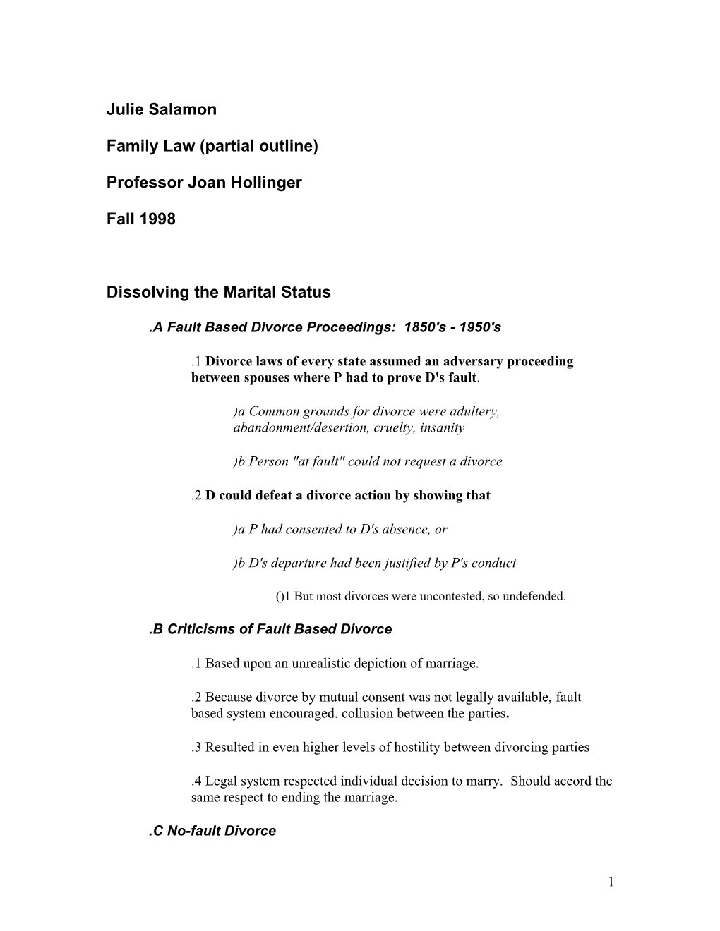 Family Law (Partial Outline)