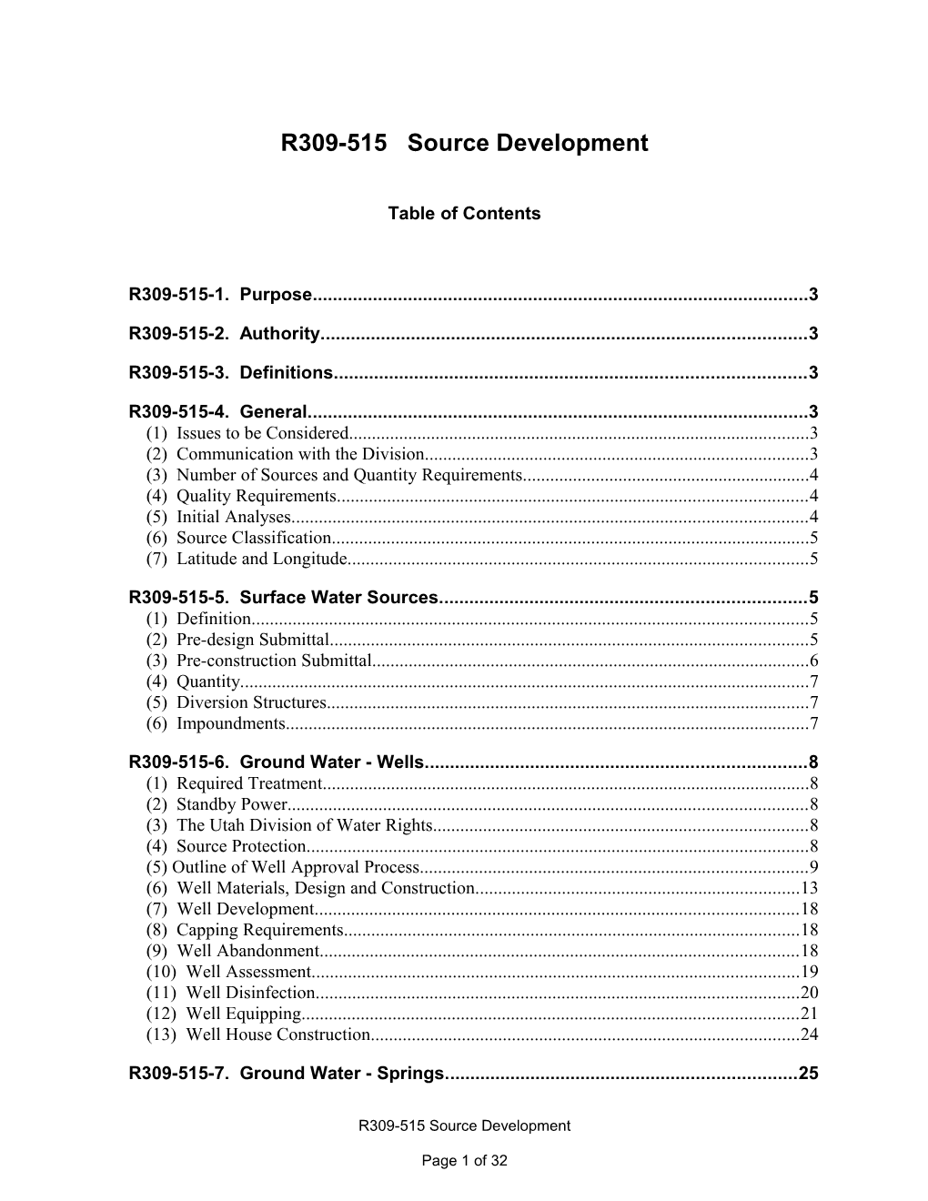 R309-515 Source Development (Effective April 21, 2004