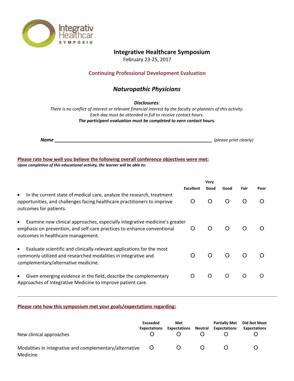 Continuing Professional Development Evaluation