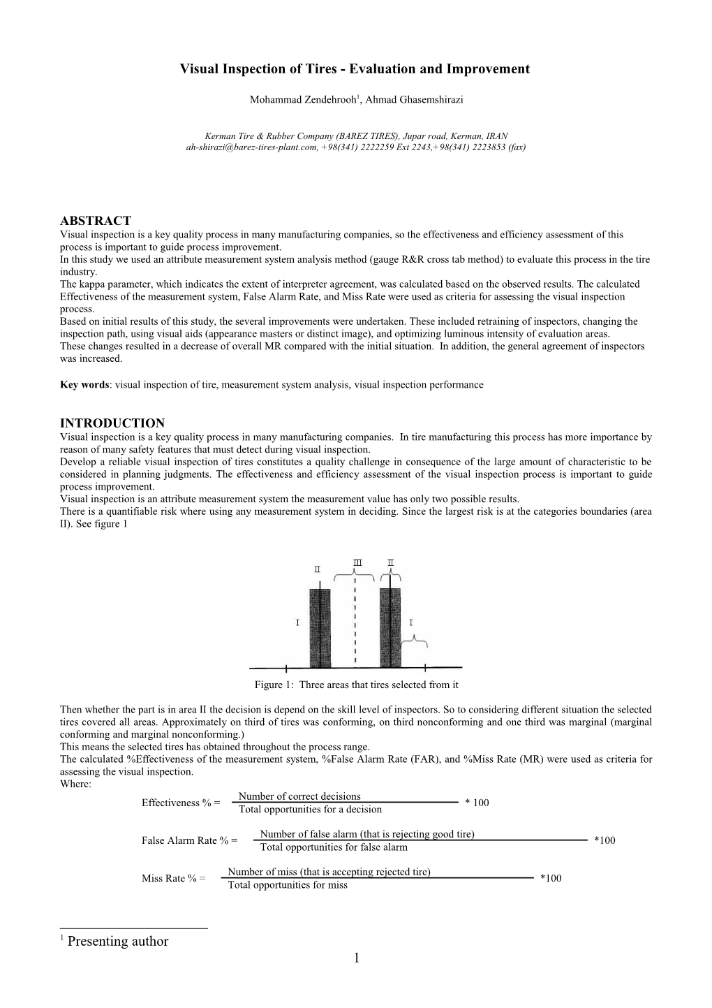 Sample Abstract for Tire Society Conference