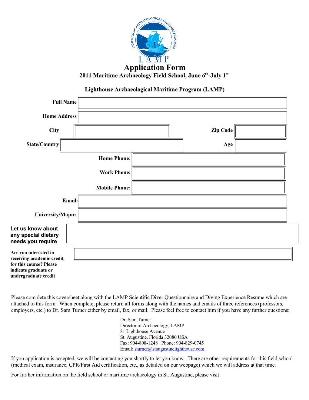 Field School Application Form