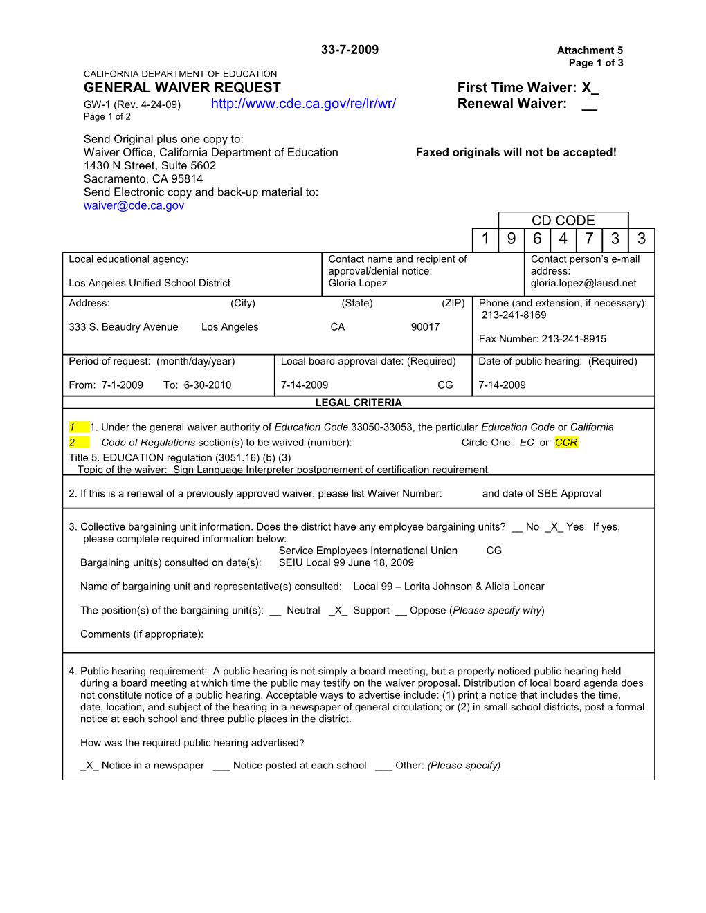 November 2009 Waiver Item W13 Attachment 5 - Meeting Agendas (CA State Board of Education)