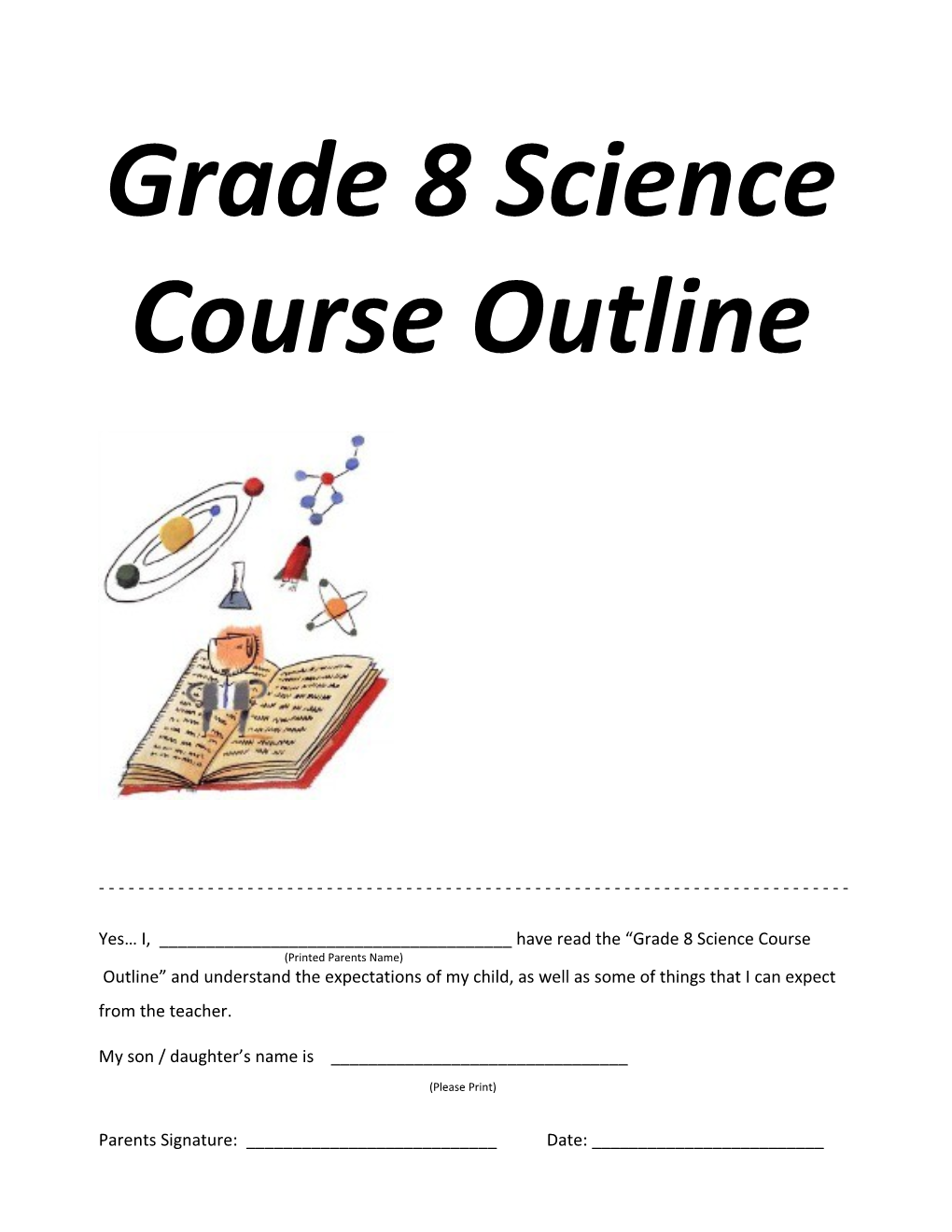 Course Outline - Grade 8 Science