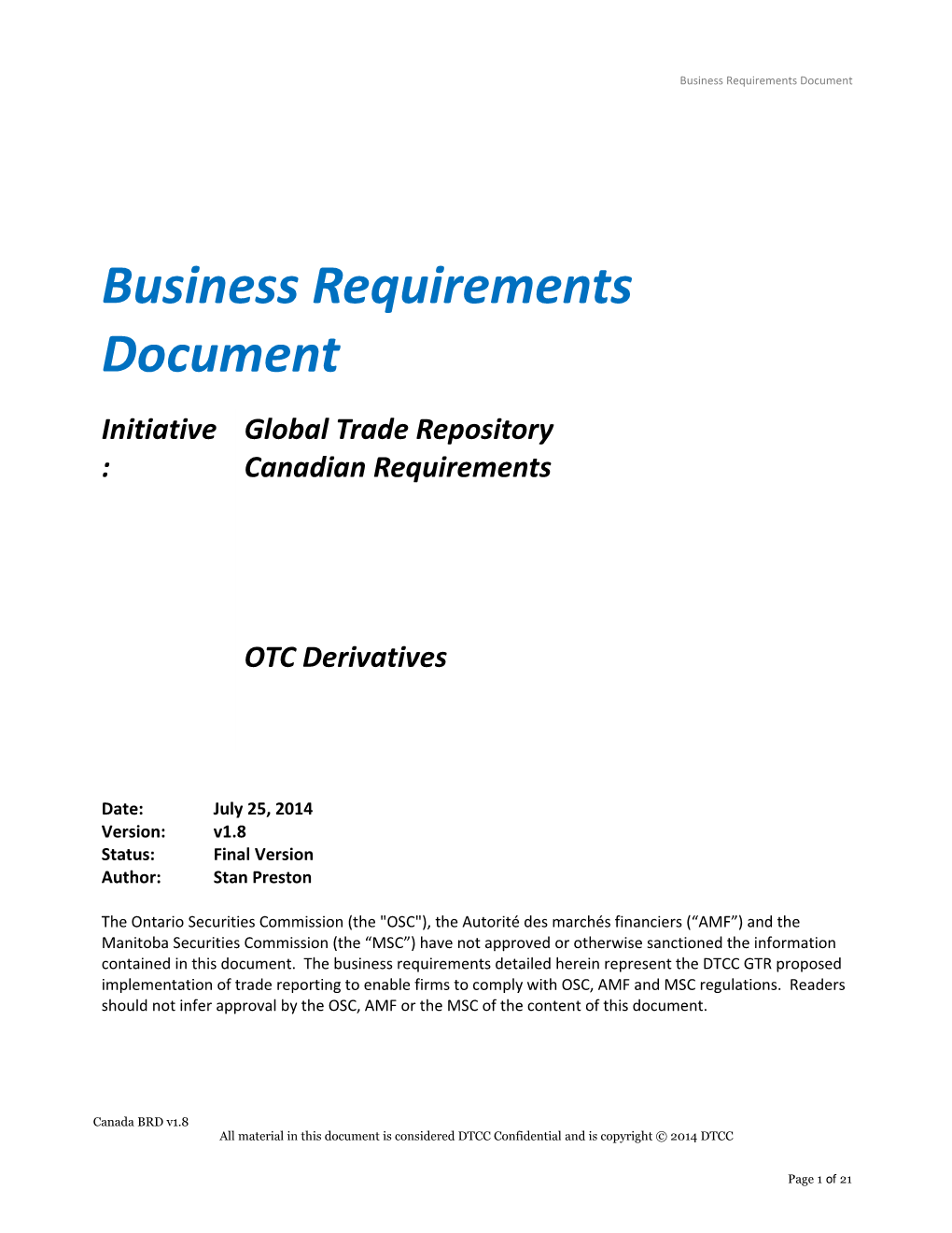 Business Requirements Document