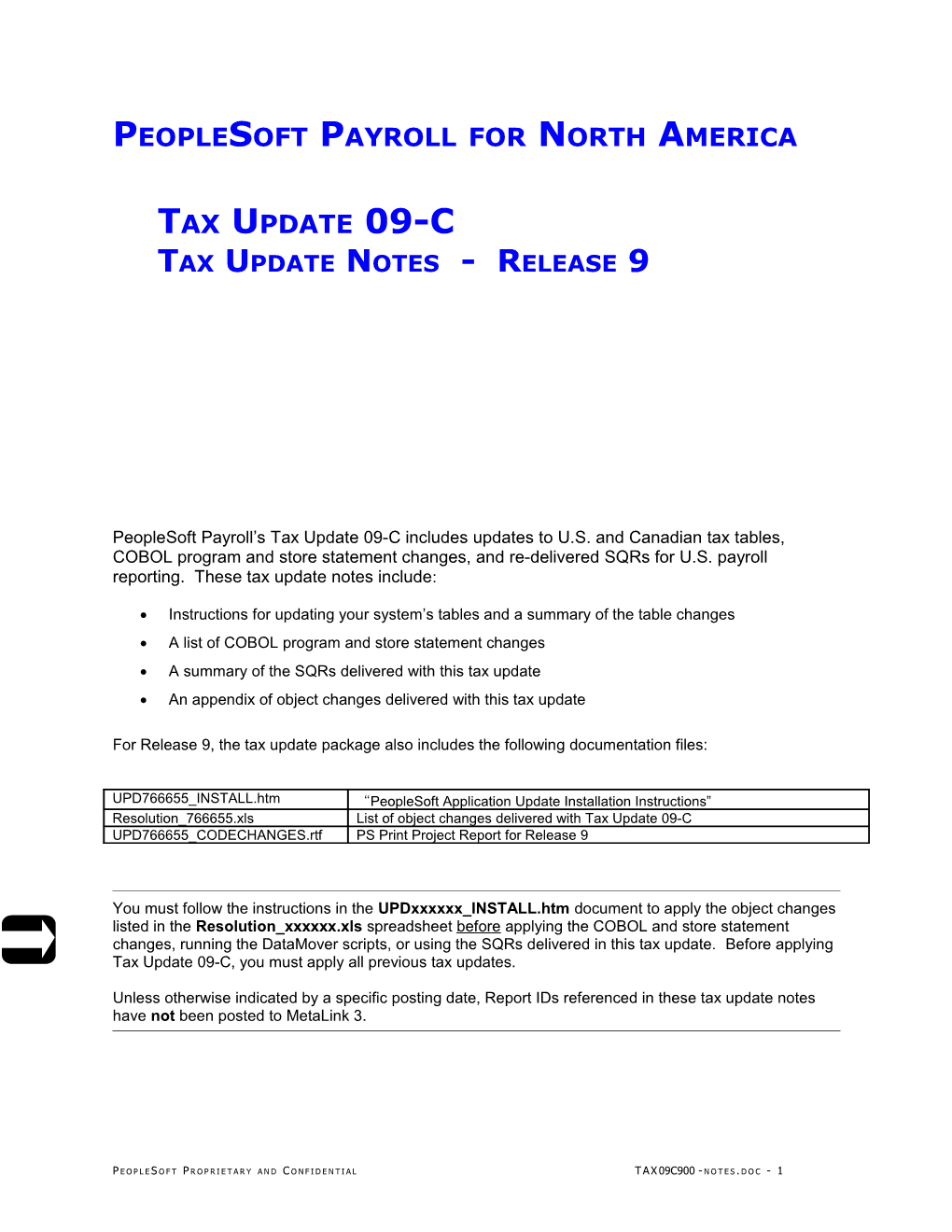 9.00 - Peoplesoft Payroll Tax Update 09-C