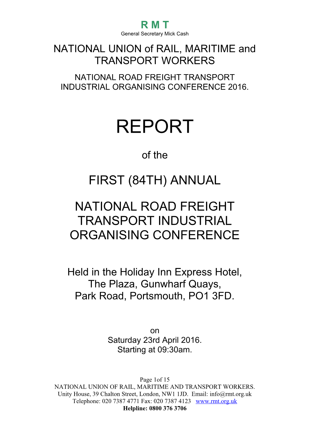 National Road Freight Transport Conference 2011