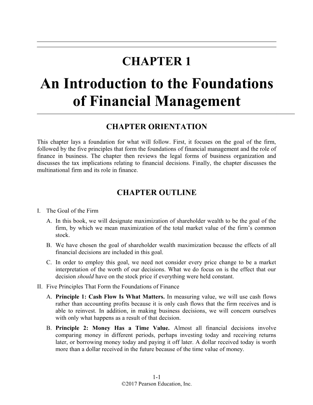 An Introduction to the Foundations of Financial Management