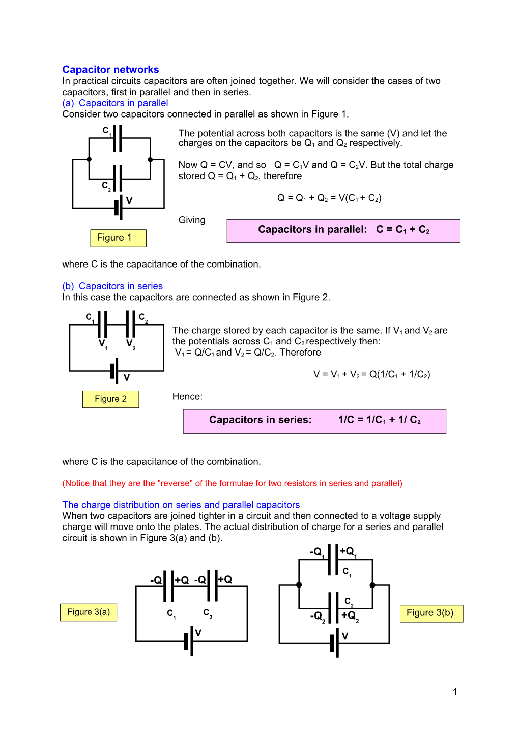 Capacitor Networks