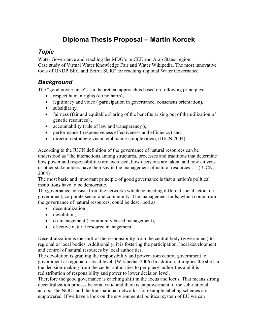 Diploma Thesis Proposal Martin Korcek
