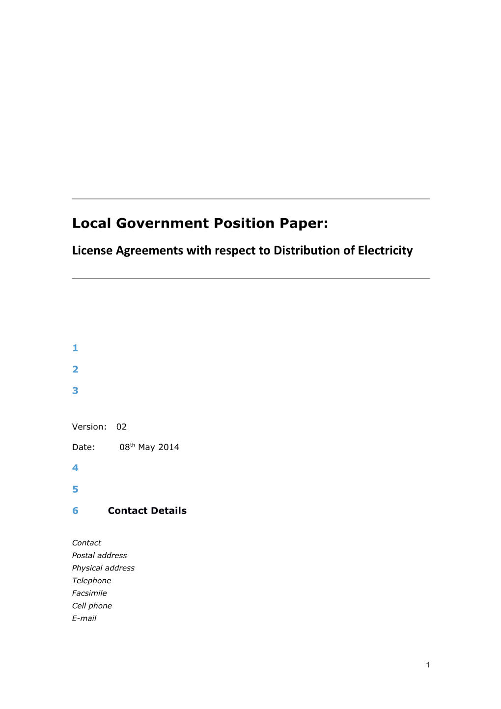 Local Government Position Paper