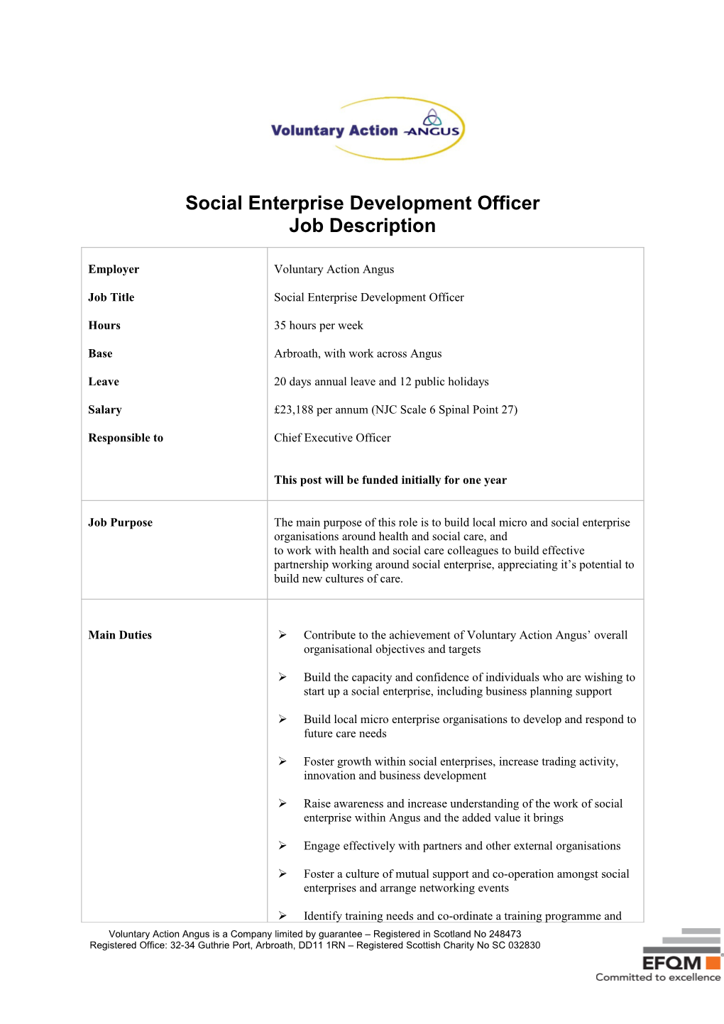 Social Enterprise Development Officer