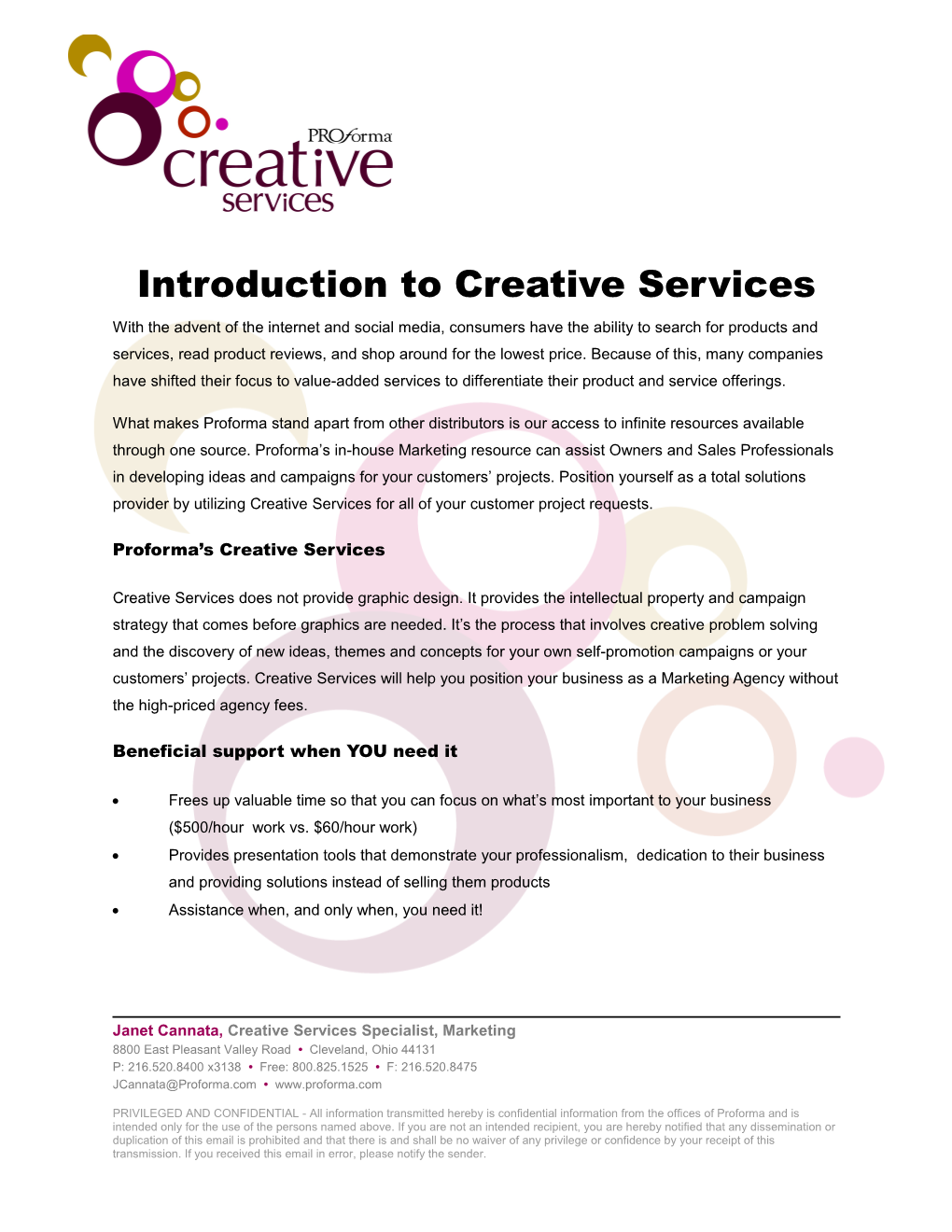 Introduction to Creative Services