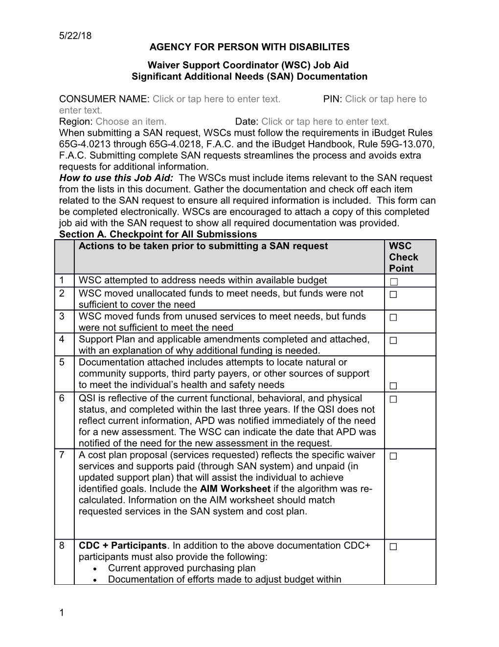 Agency for Person with Disabilites