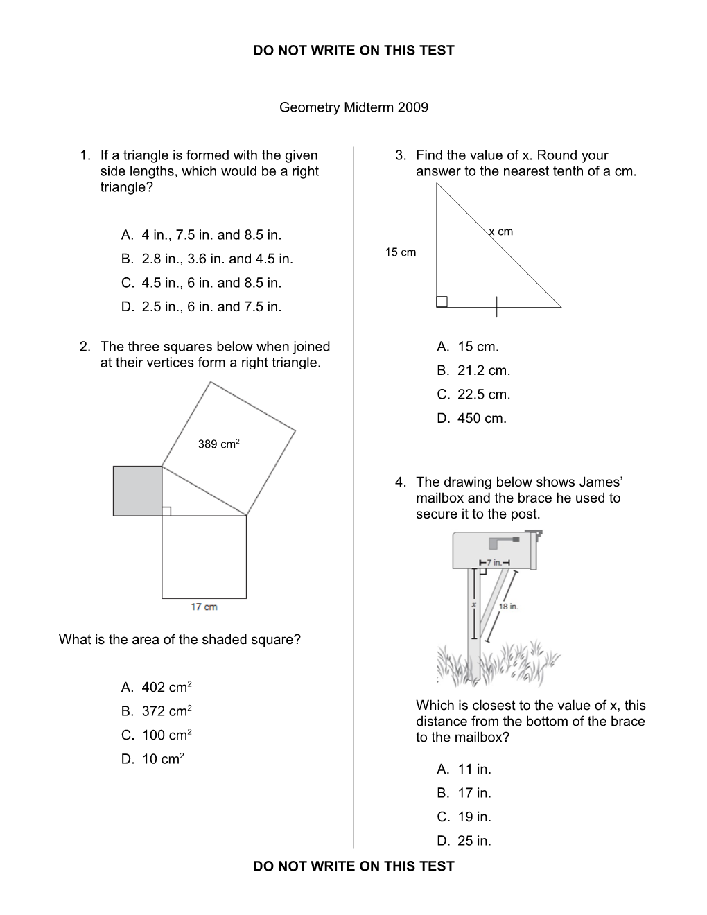 Do Not Write on This Test