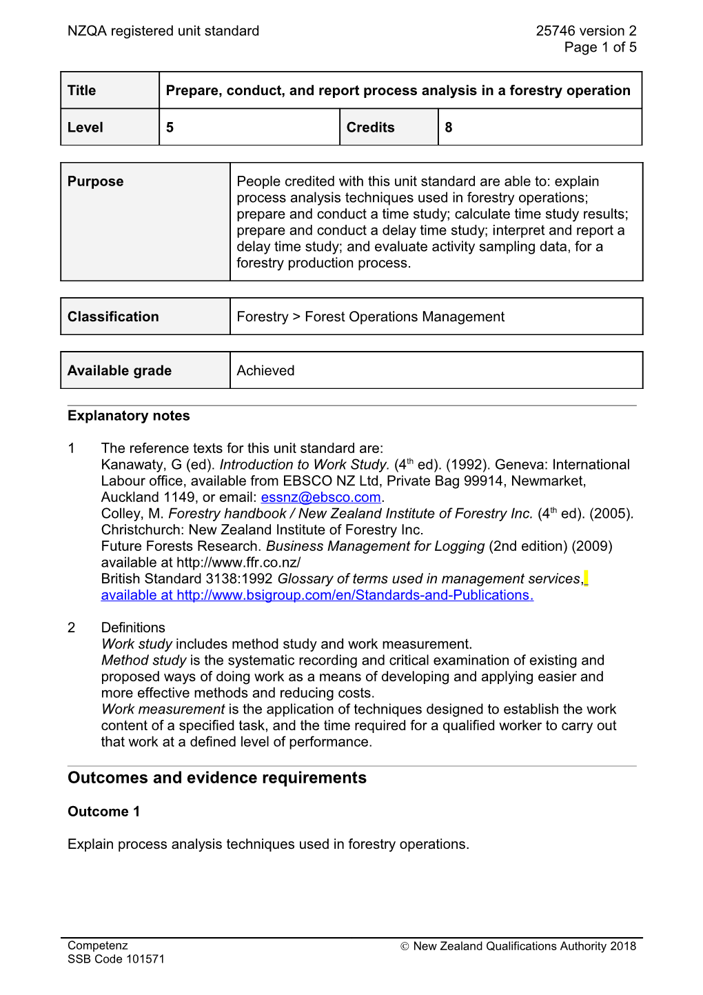 1The Reference Texts for This Unit Standard Are