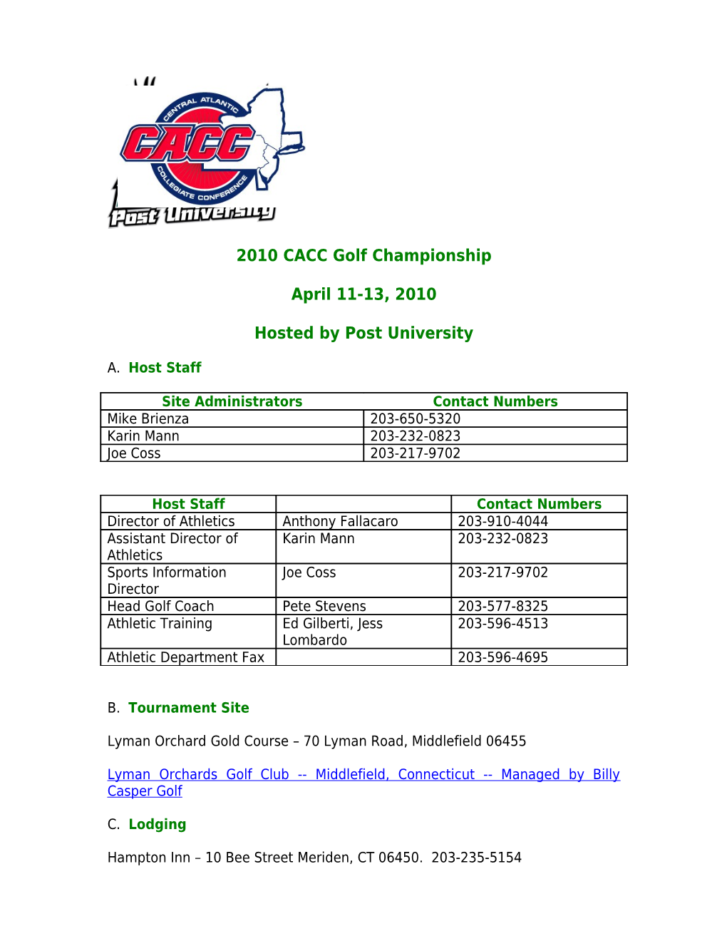 2010 CACC Golf Championship