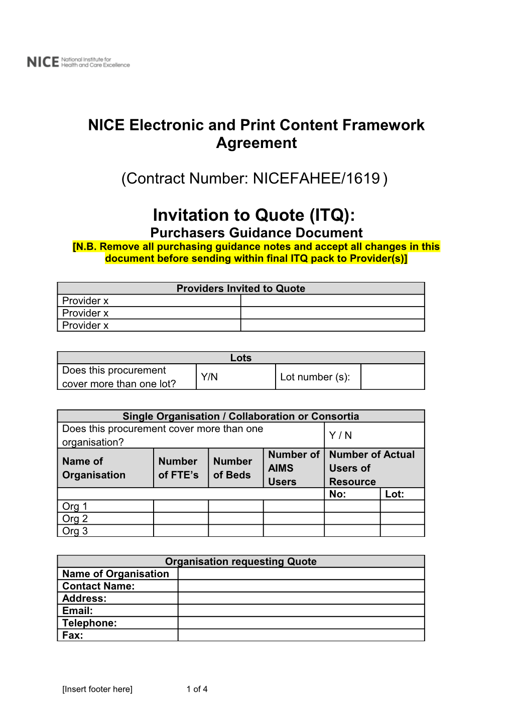 NICE Electronic and Print Content Framework Agreement