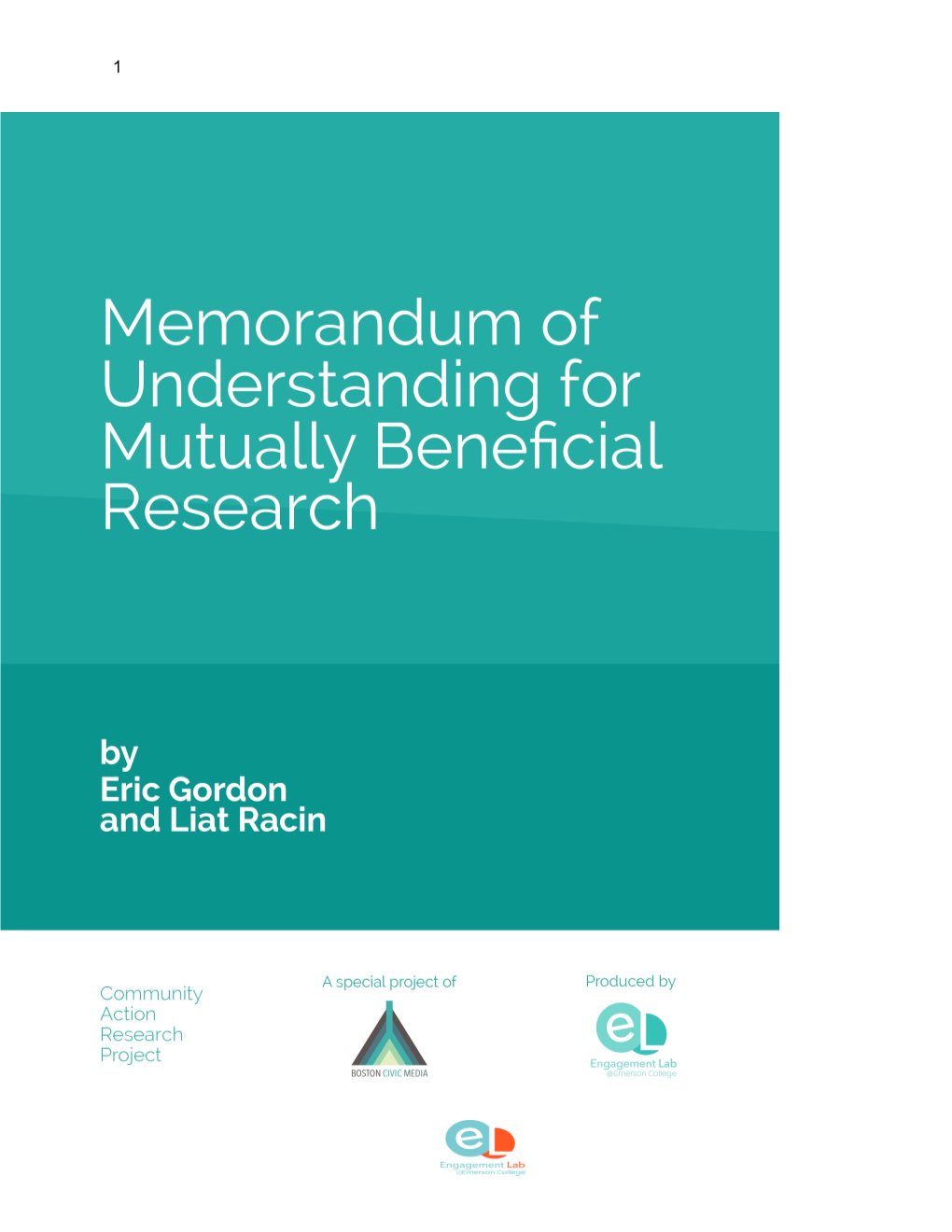 Memorandum of Understanding for Mutually Beneficial Research