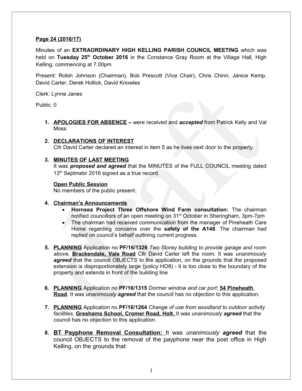 High Kelling Parish Council Notice