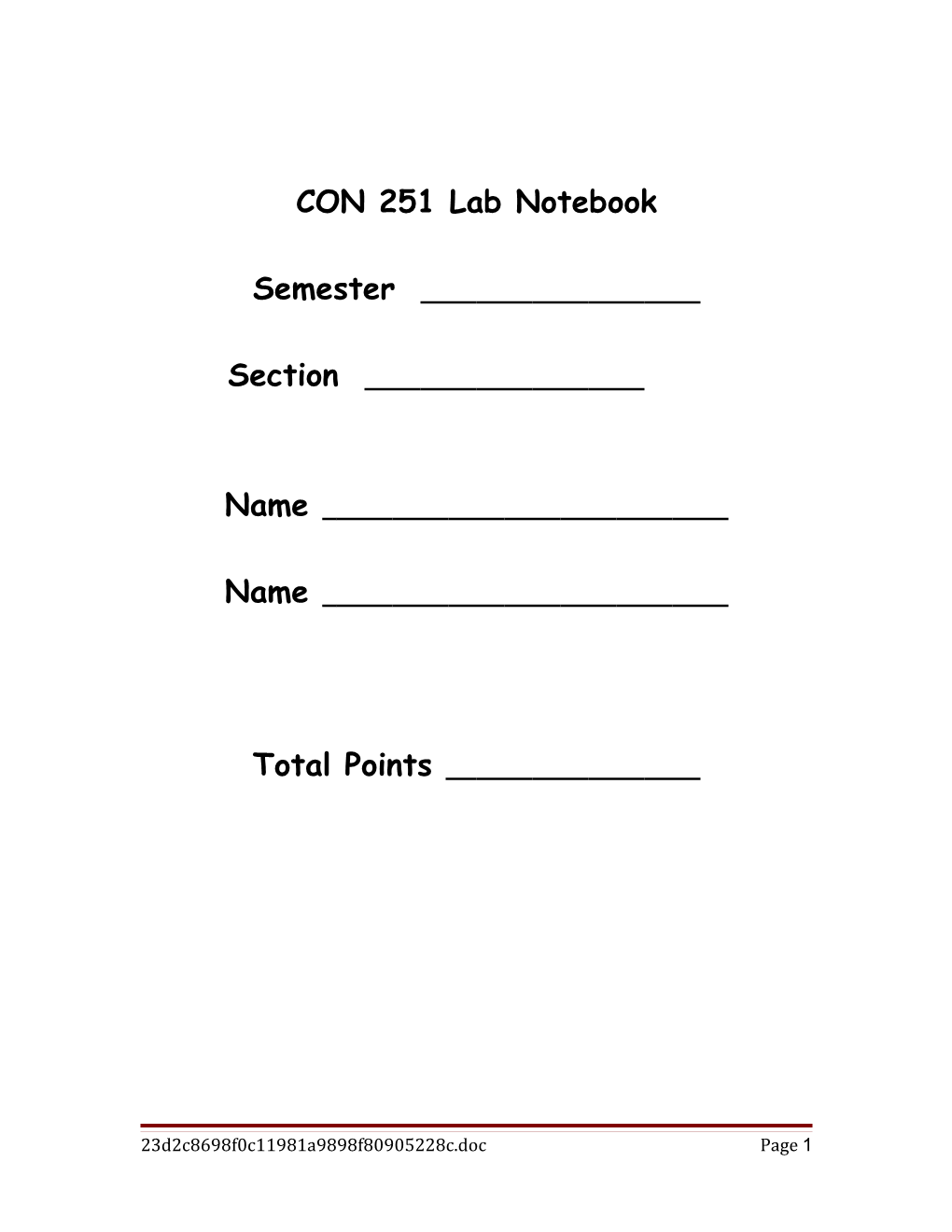 MC 251 Lab Notebook