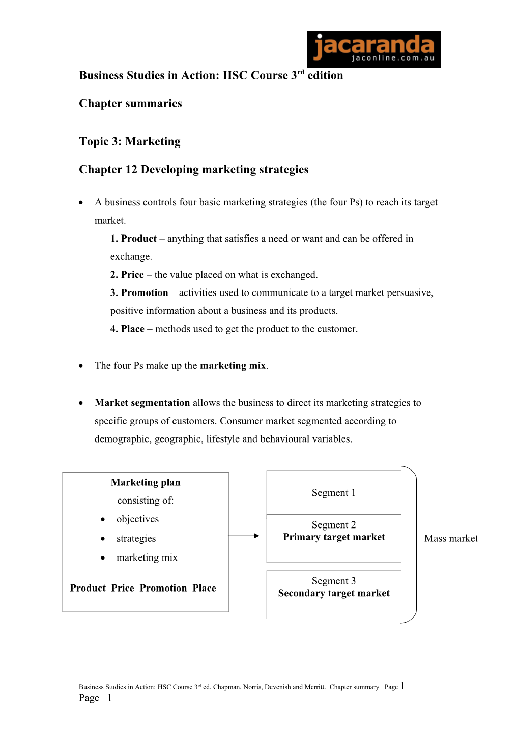 Business Studies in Action: HSC Course 3Rd Edition s1